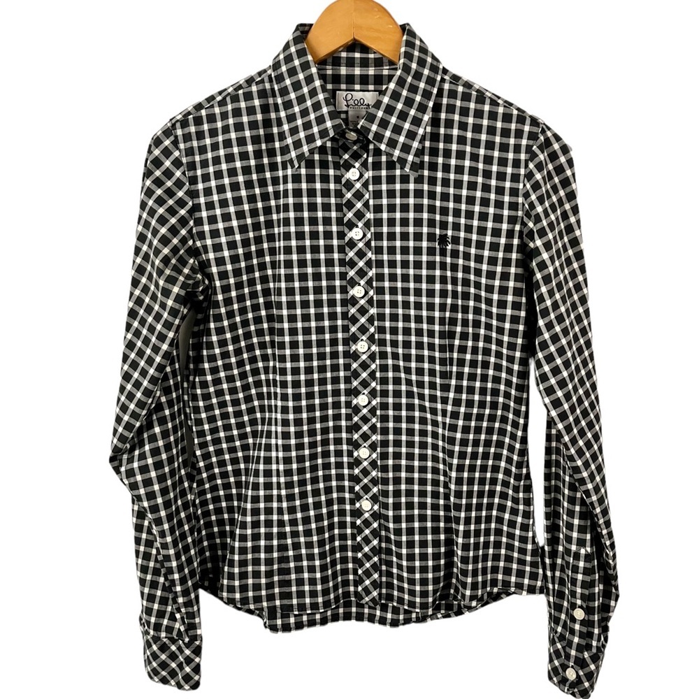 Lilly Pulitzer Black and White Plaid Button Down Shirt